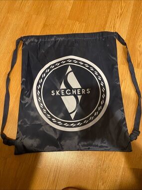 Skechers Navy Drawstring Backpack with White Logo